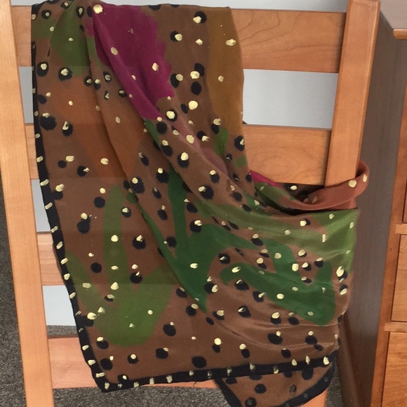 Robin DeVick Accessories - Designer Hand-Made (One Of A Kind) Scarf Tulips